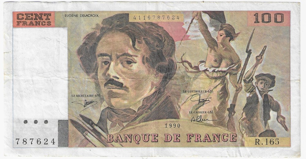 1990 France 100 Francs P154e Circulated