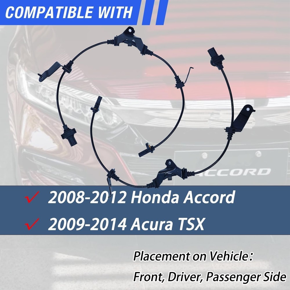 ABS Wheel Speed Sensor Front Left Right Compatible with 2008-2012 Honda Accor...