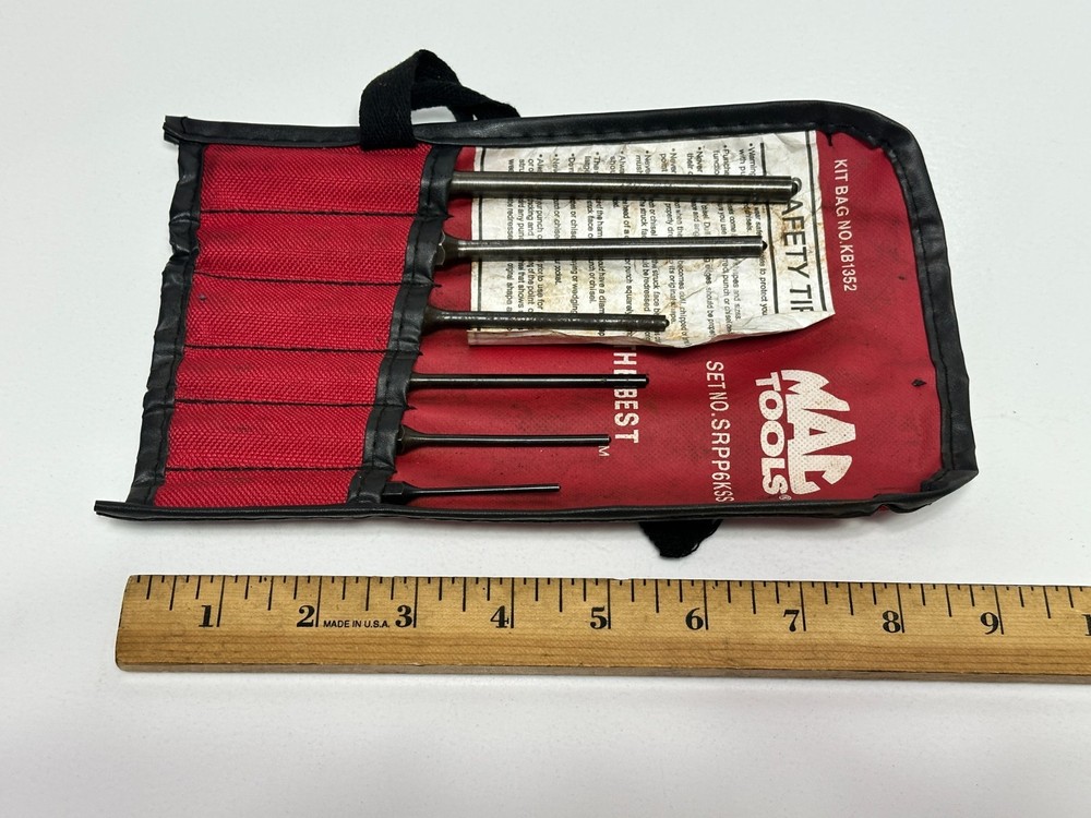 MAC Tools USA SRPP6KSS 6pc Roll Pin Punch Set w/ Kit Bag