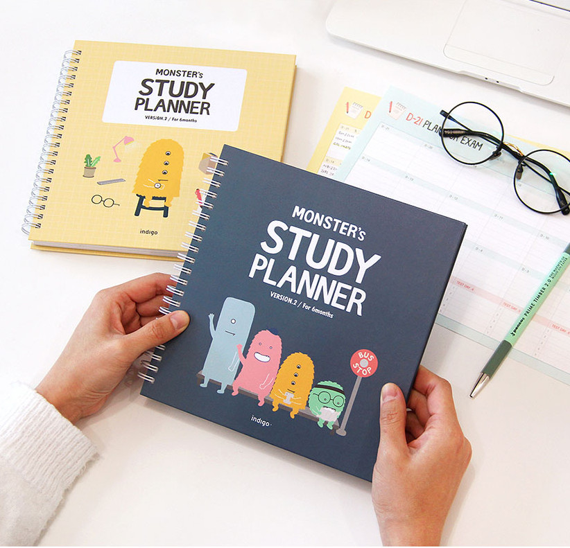 For 6 Months Monster's Study Planner Ver.2 Monthly Weekly Daily Academic Planner