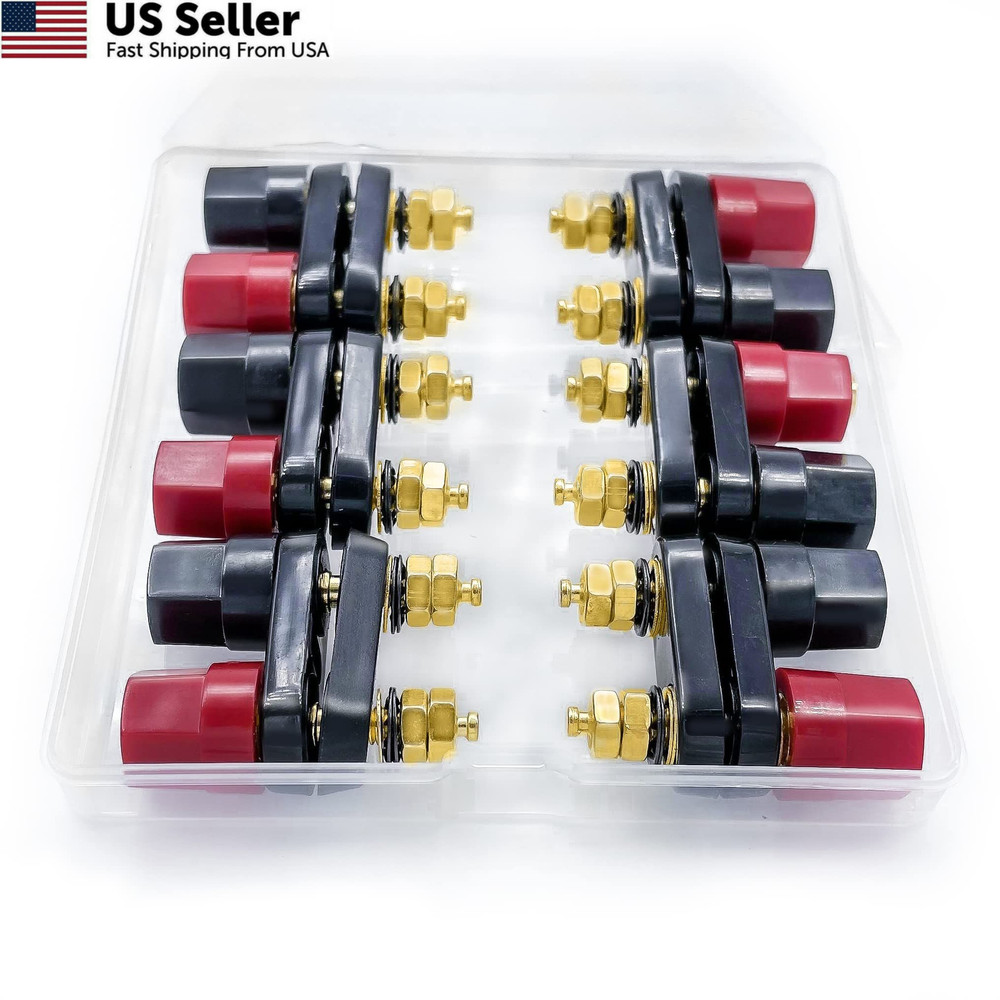 4MM Copper 2-Way Banana Plug Jack Socket Binding Post Video Speaker red;black