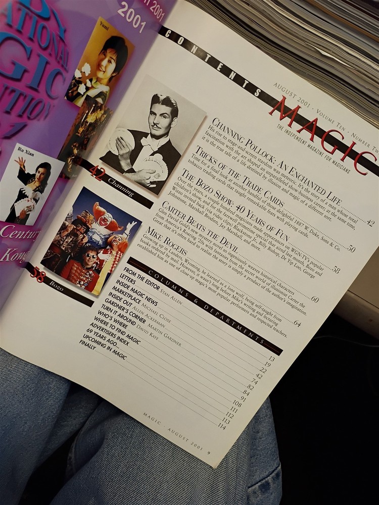 Channing Pollock Magic Magazine Issue August 2001 #12