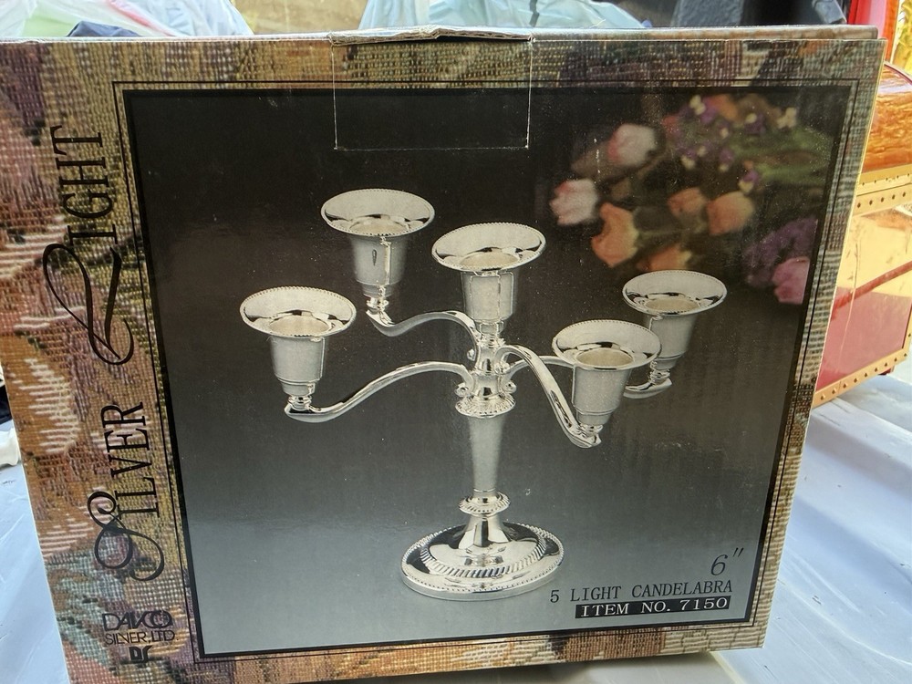 Davco Silver Light 5 Light Candelabra 6”