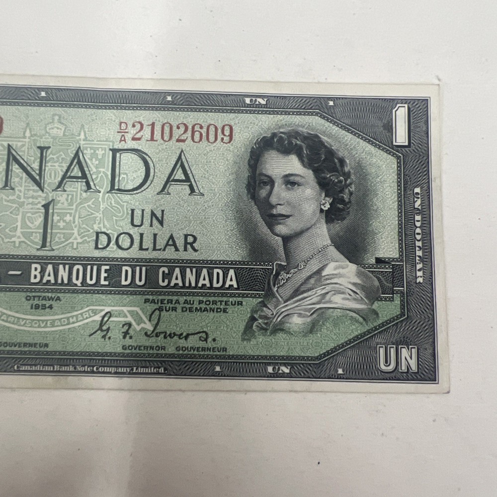 Bank Of Canada One Dollar 66a Devils Face 1954