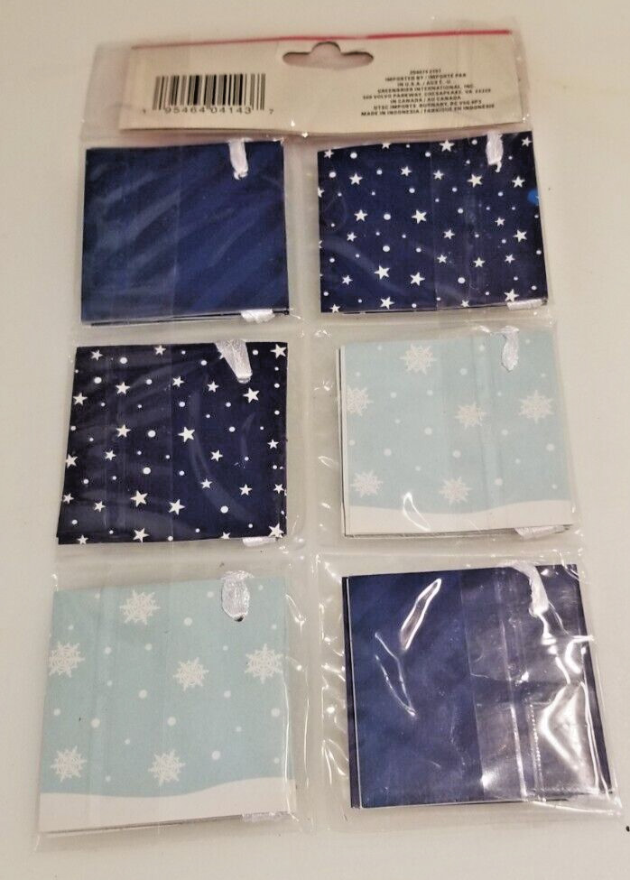 Holiday Gift Tags General Anyone Any Age 18 Count Pack Blue Silver Glitter