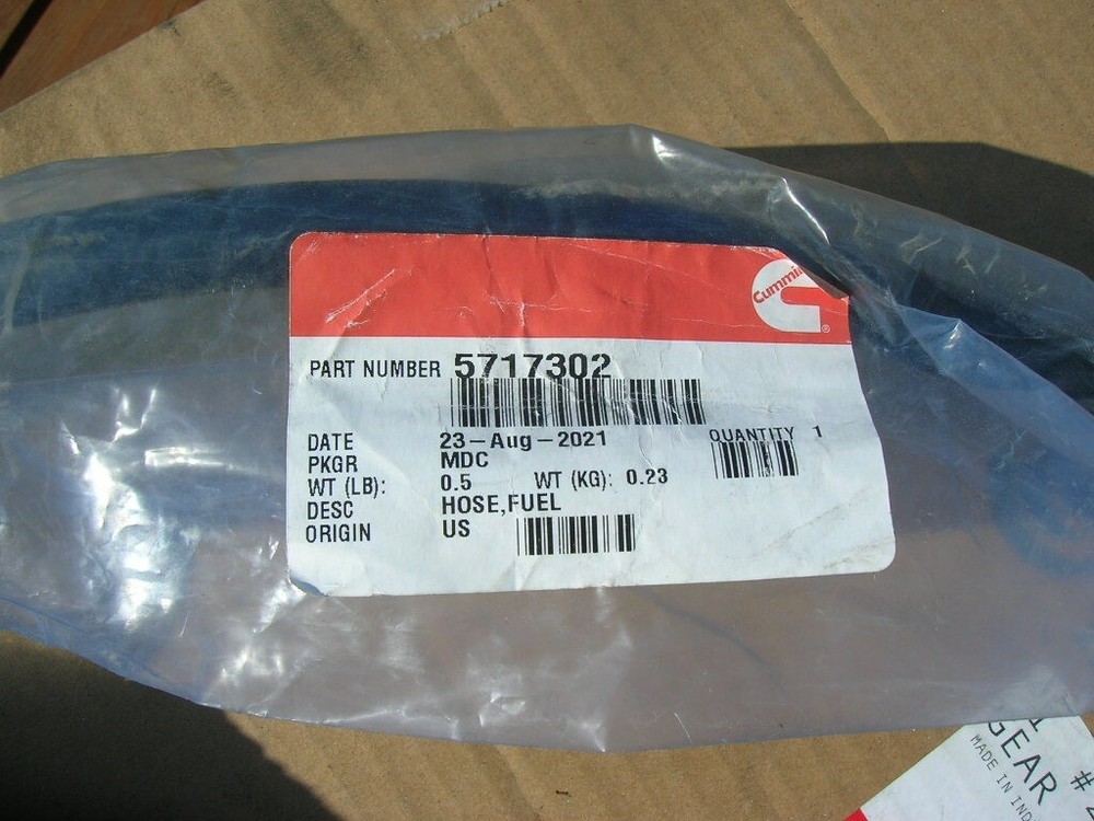 CUMMINS FUEL Hose  5717302 fits ISC & ISL ENGINE 48 inch long
