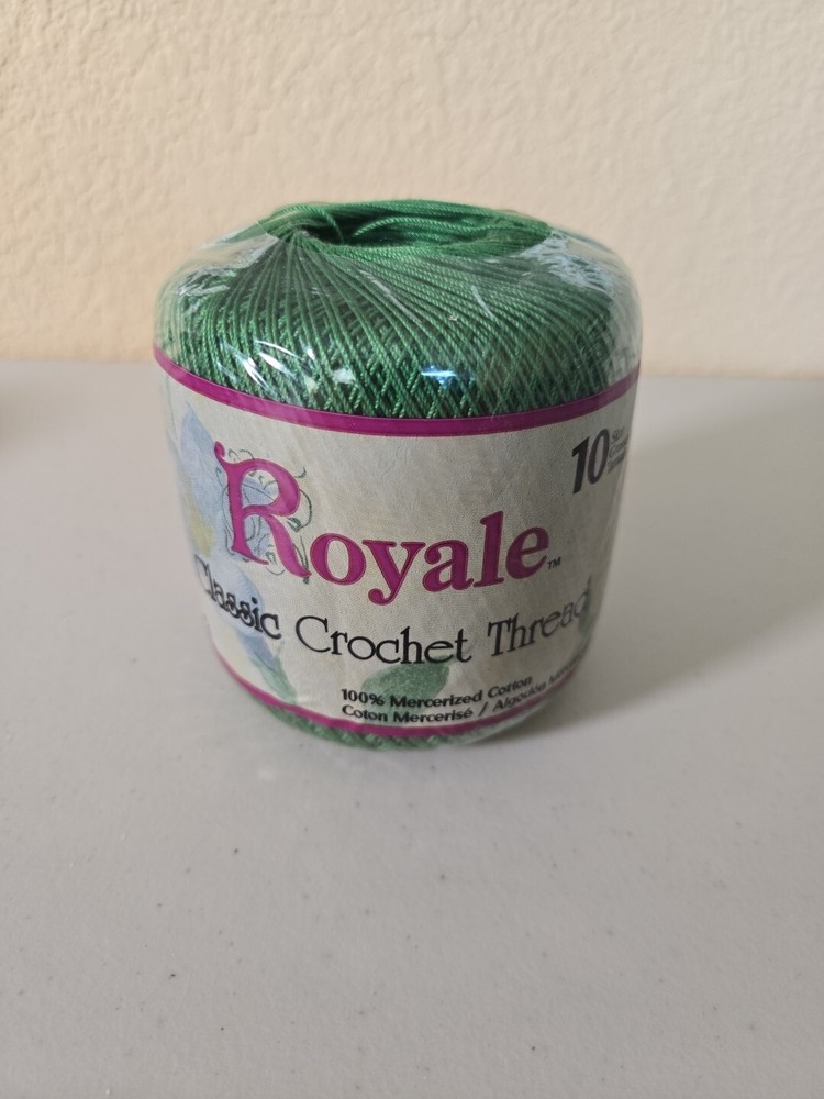 Royale Classic Crochet Thread Size 10 Myrtle Green 350 Yd 100% Mercerized Cotton