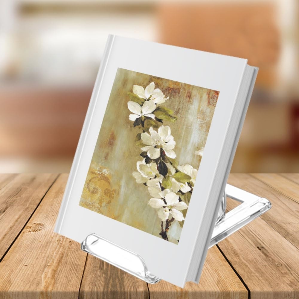 10 Pack Acrylic Display Stands Adjustable Clear Book and Plate Holders