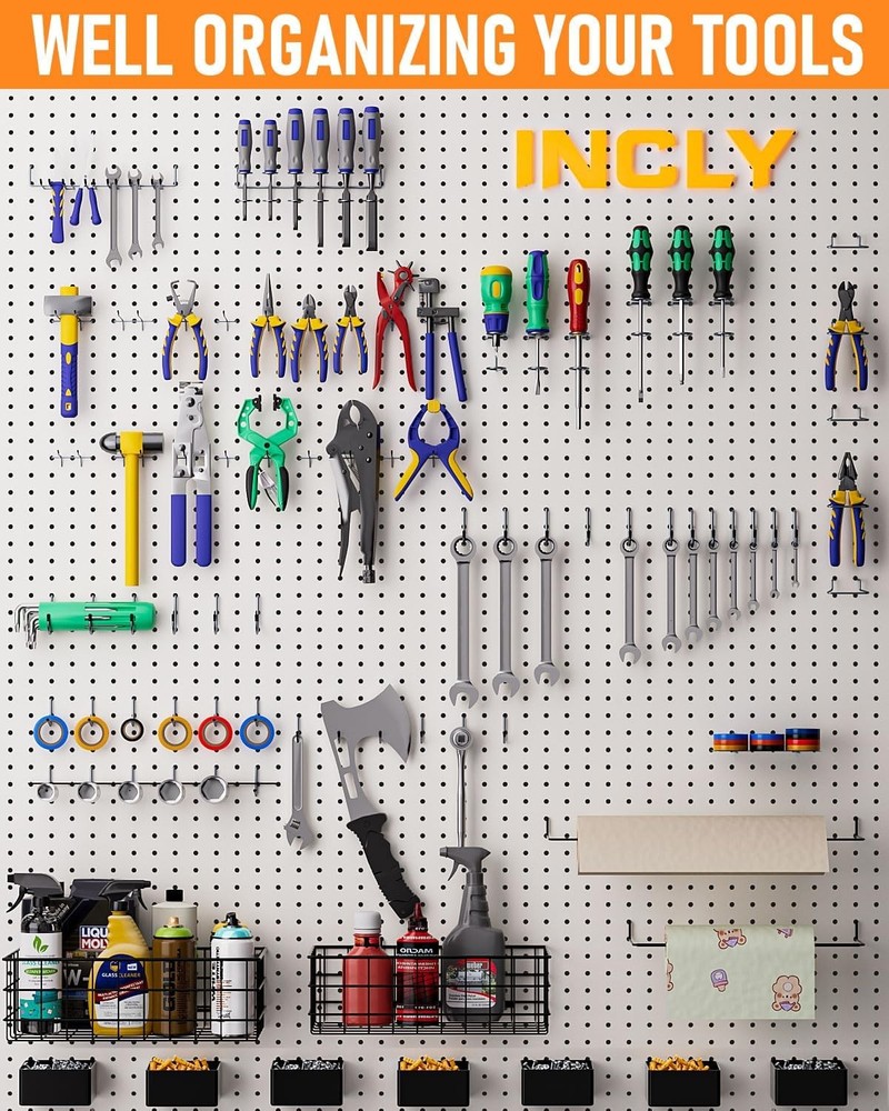 238PCS Pegboard Accessories Organizer Kit Peg Board Hooks Assortment W/ Peg Bins