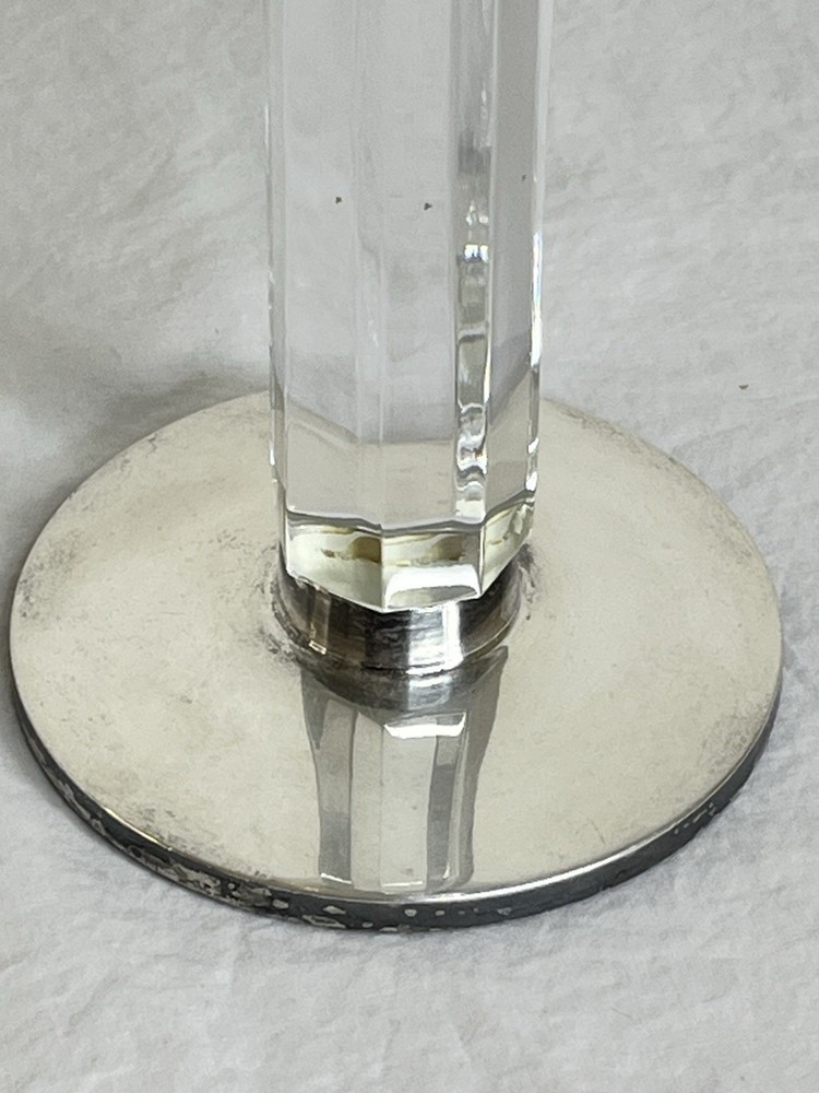Vintage Silverplate and Crystal Candlesticks