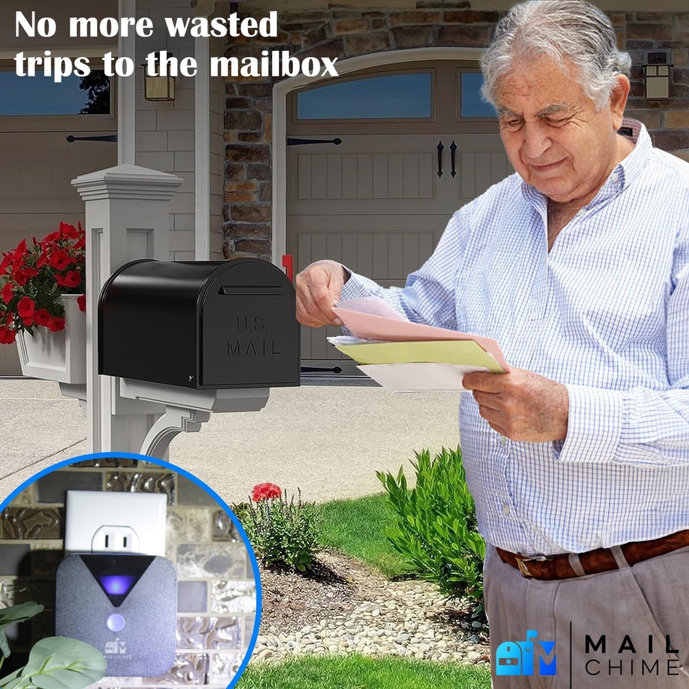 : Mail Alarm - Long Range (500 ft) Wireless Mailbox Alert - LED Light and Sou...
