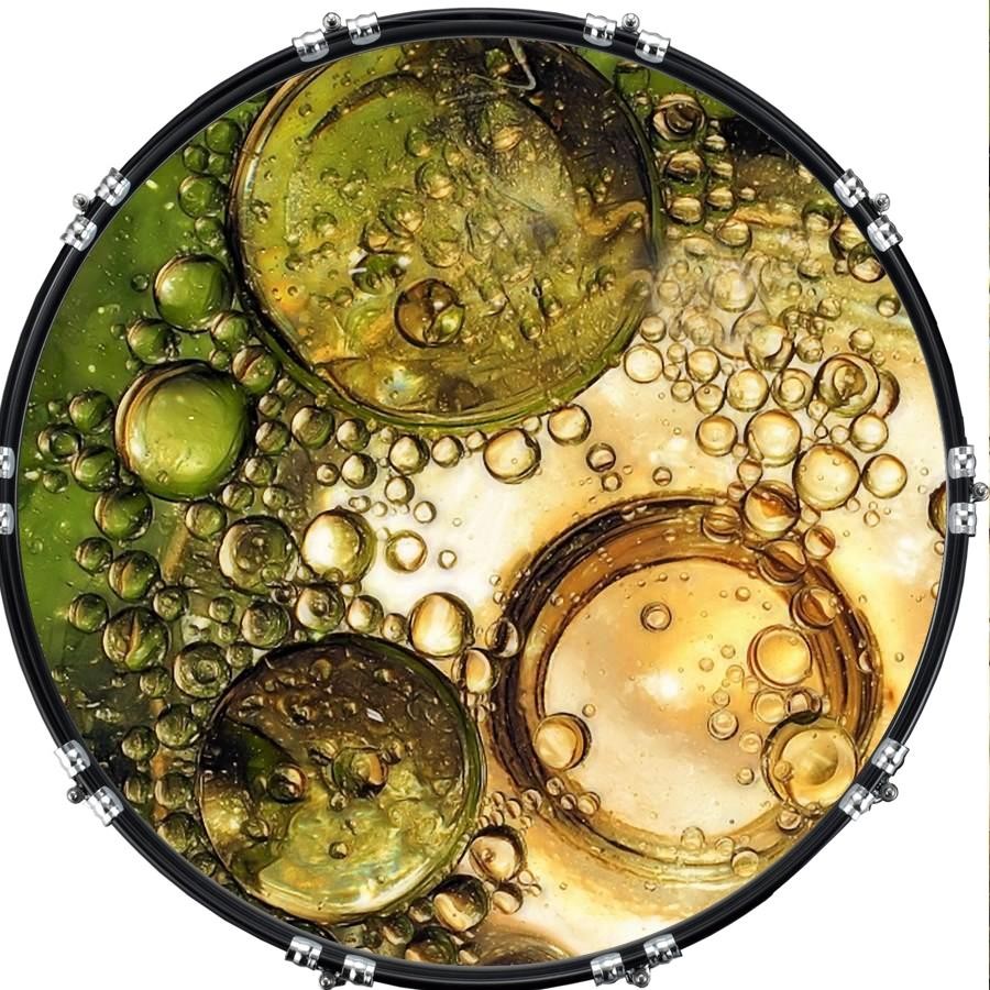 Custom 22" Kick Bass Drum Head Graphical Image Front Skin Bubbles 4