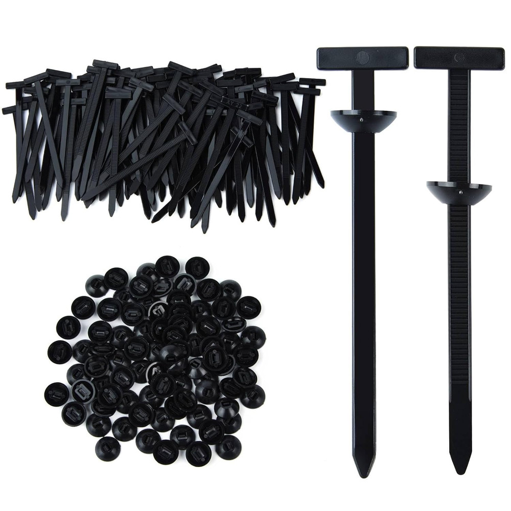 Nylon Universal Cable Tie Buckle, Multi-Functional Black Zip Ties with Pin & But