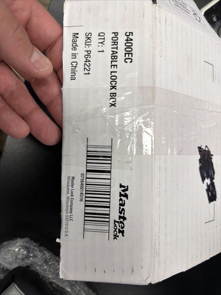 H-7. Master Lock 5400D Portable Combination Lock Box - Black