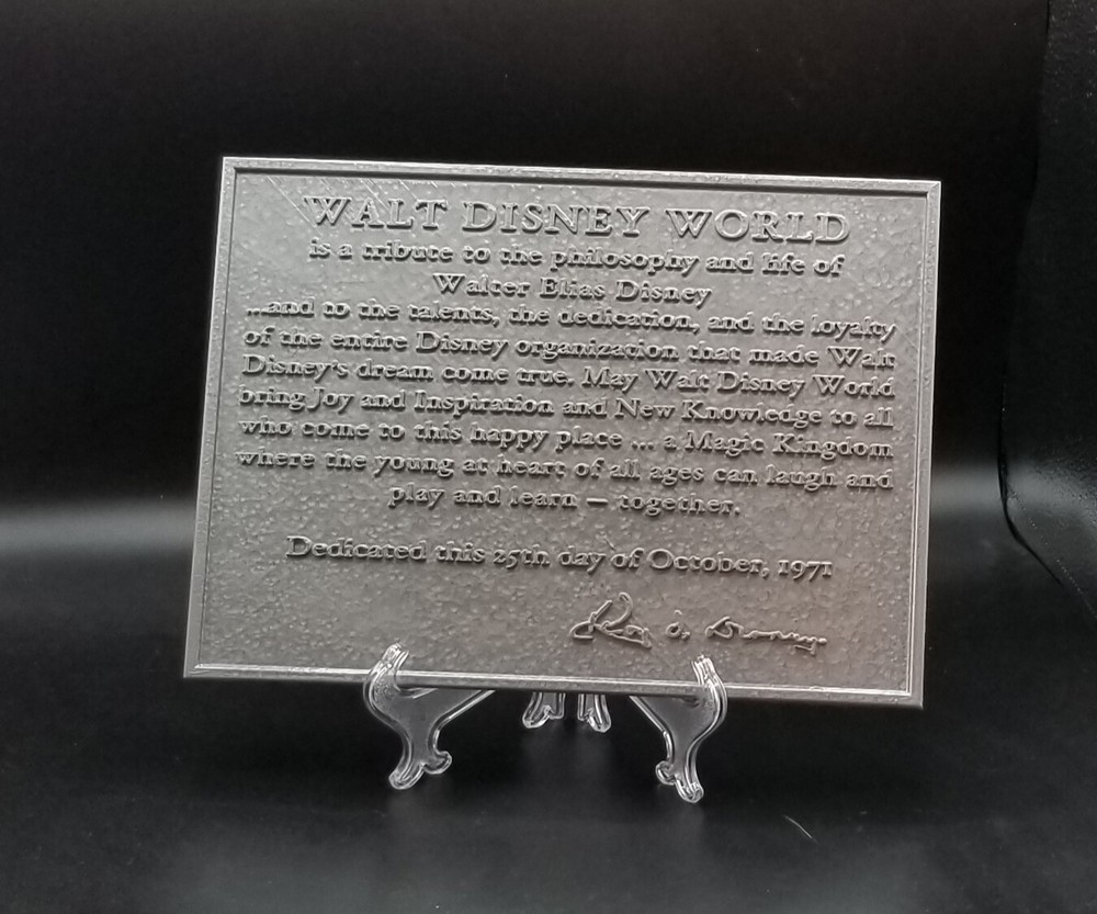 13" Disney World Dedication Plaque Replica Inspired Sign