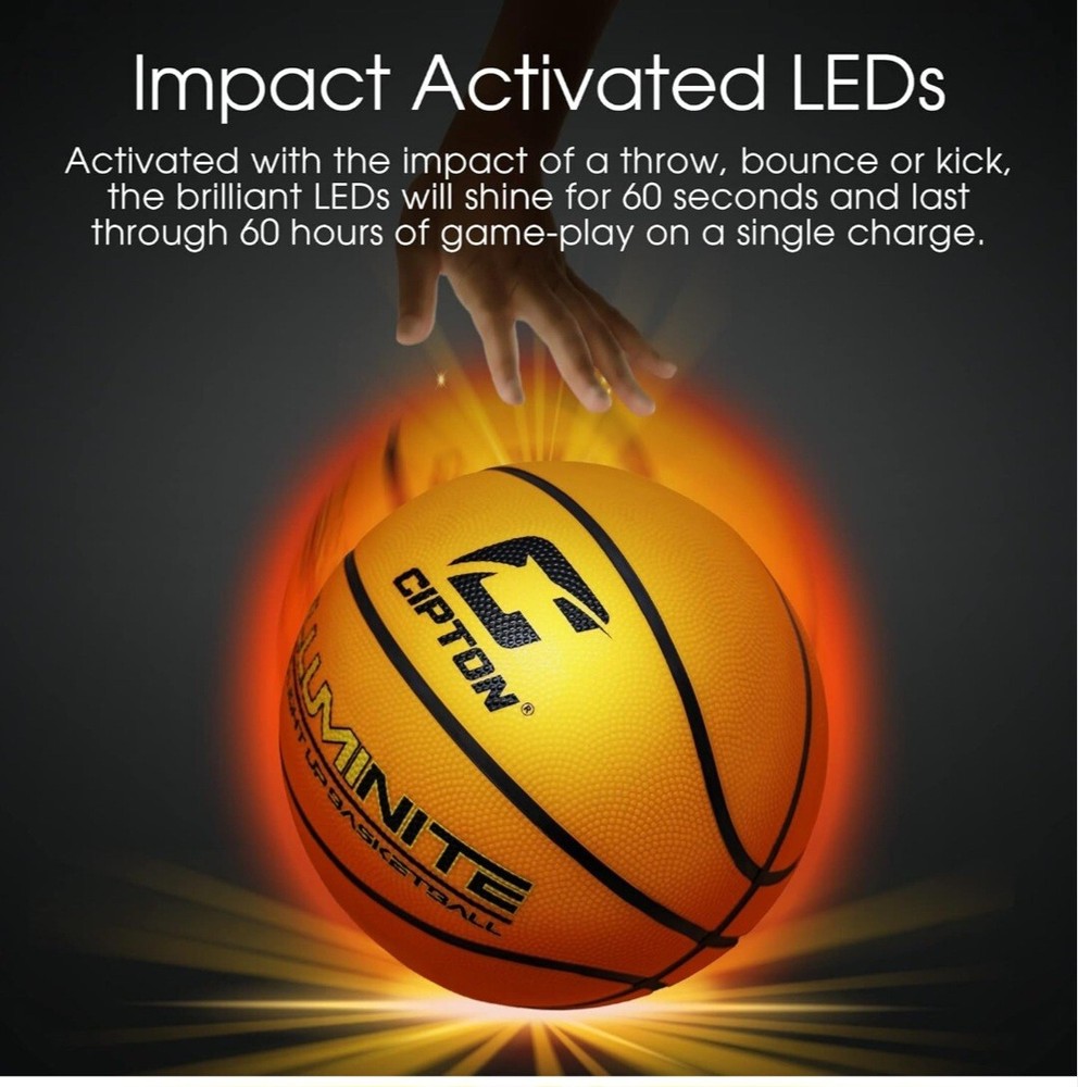 Cipton Offical Basketball LED Light Up with Needle