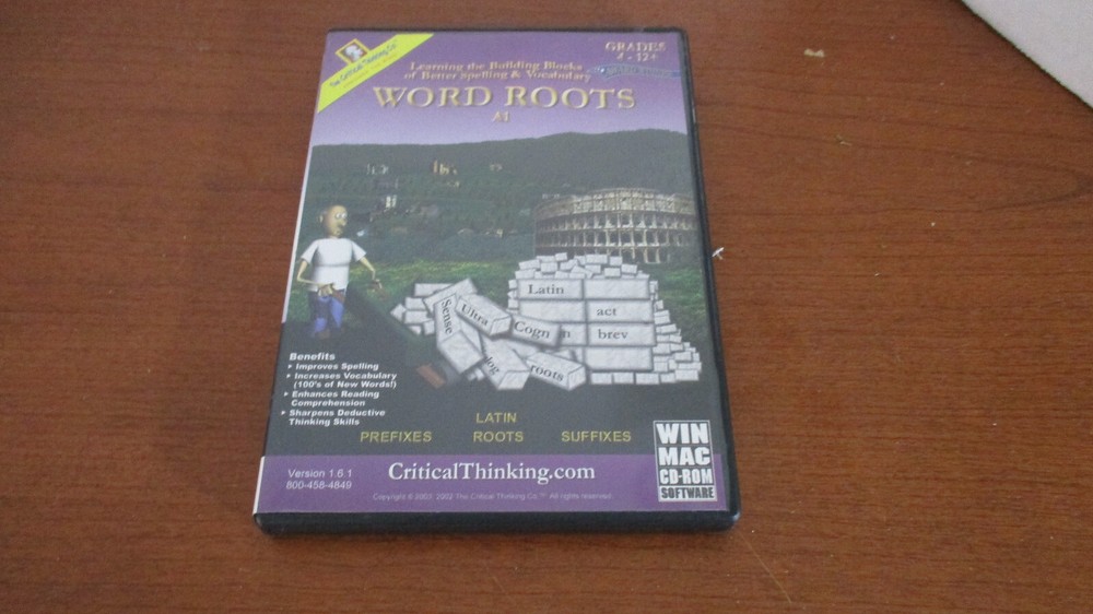Critical Thinking~ WORD ROOTS A1 CD-ROM SOFTWARE ~ Latin Roots Suffix Prefix