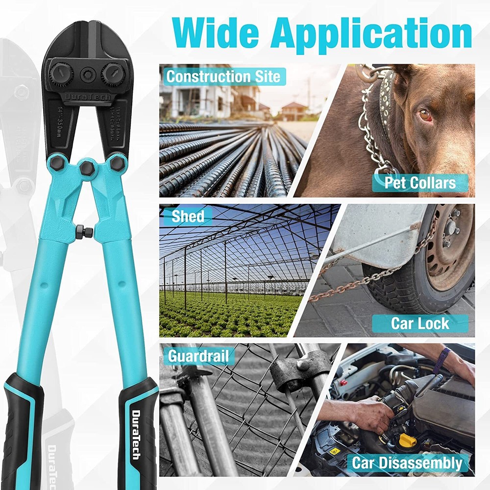 DURATECH Bolt Cutter Plier Heavy Duty w/Bi-Material Ergonomic Rubber Grip Handle