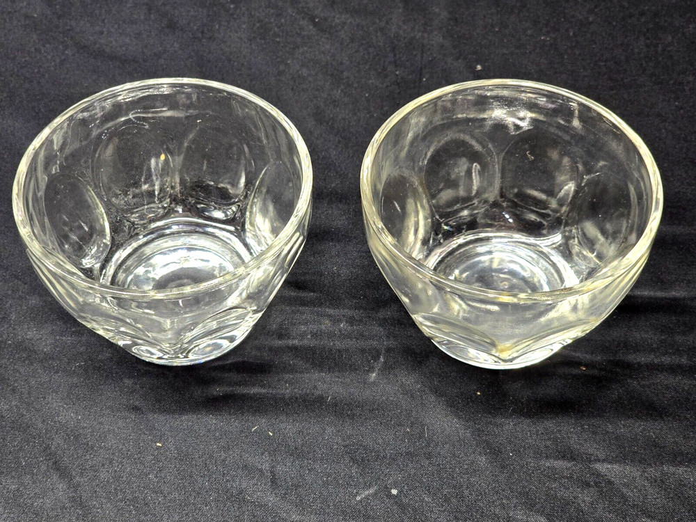 Pyrex Clear Thumbprint Prep Bowls 3.5" Ramekin Size – Set of 2