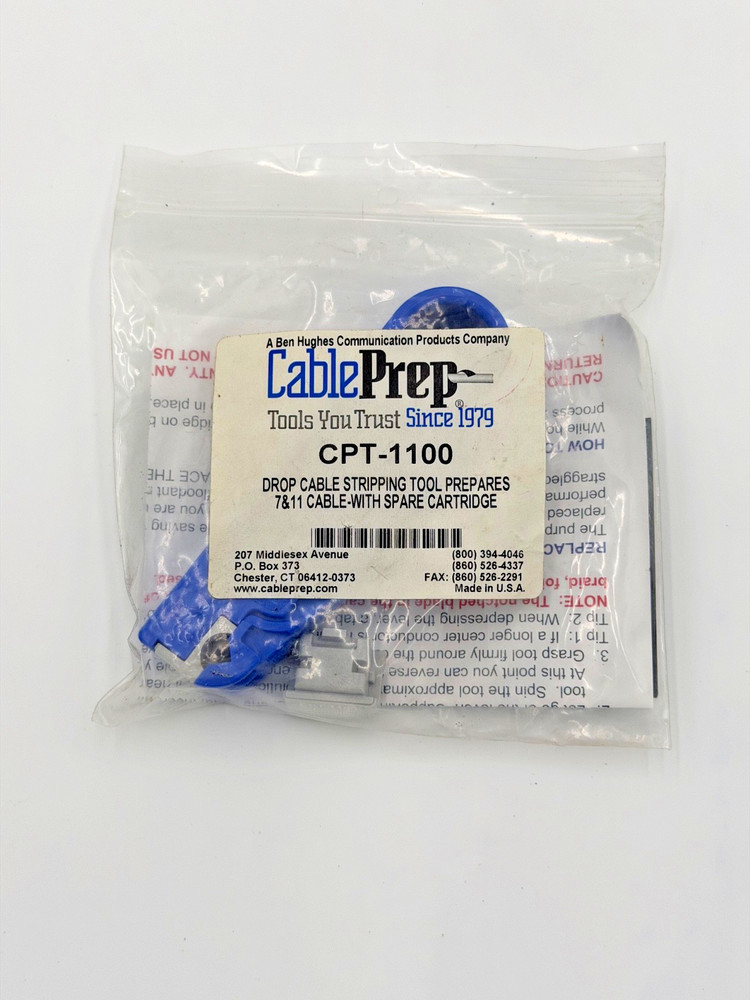 CABLEPREP CPT-1100-SINGLE DROP CABLE/COAX CABLE STRIPPER NEW