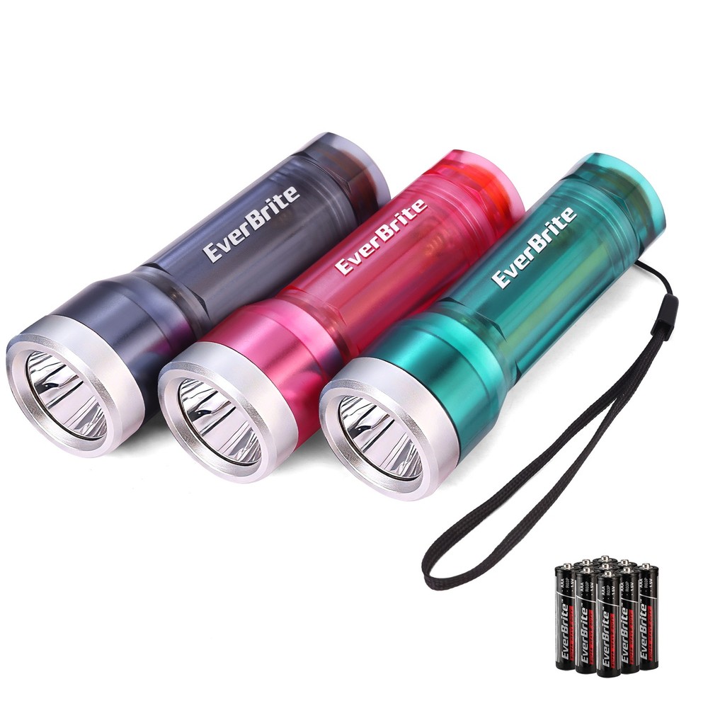 EverBrite 3PCS Small Flashlight Compact LED Flashlights w/3 Mode Water-Resistant