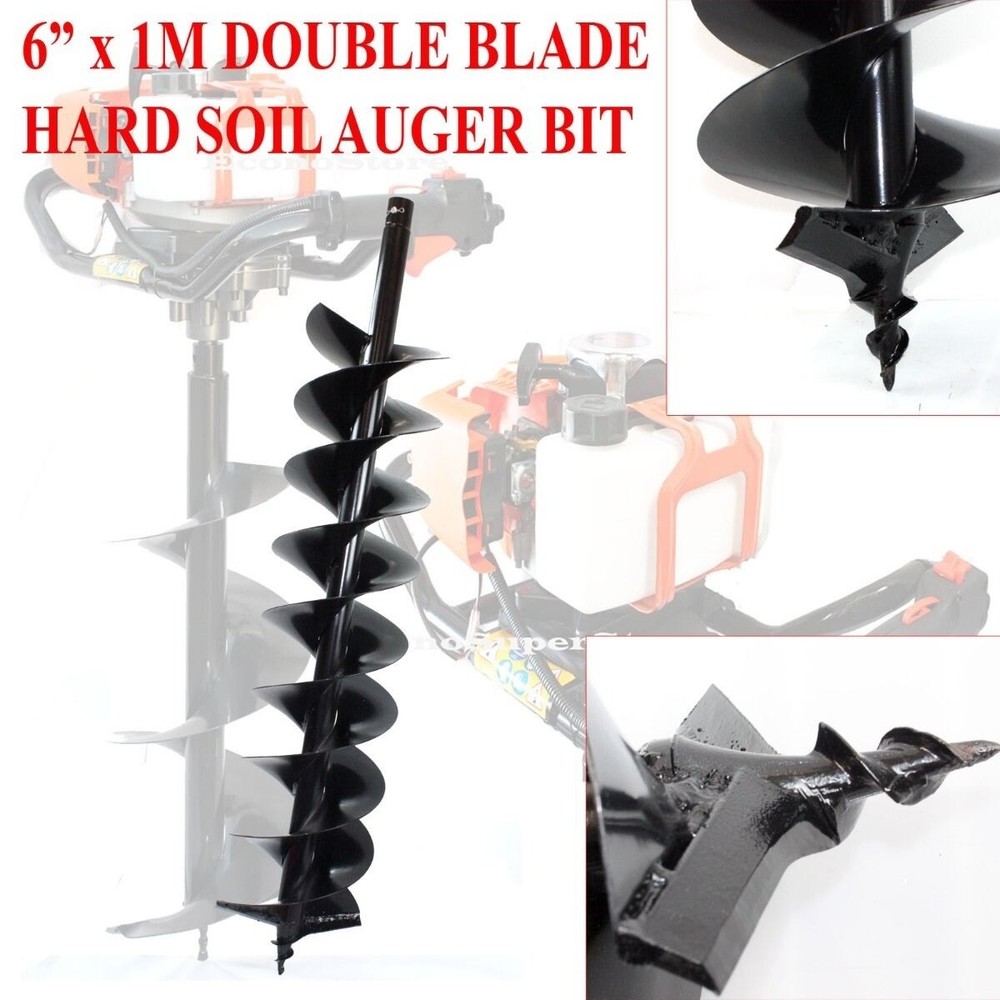 Earth Post Hole Ice Drill Digger Auger Bits Bit 4, 6, 8, 10, 12" @ 32" or 39
