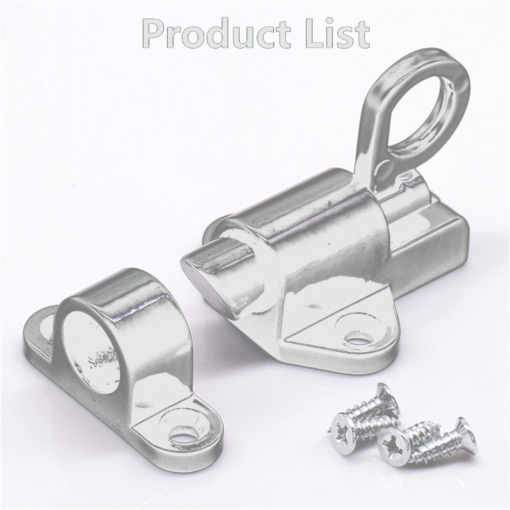 Silver Alloy Security Automatic Window Gate Lock Spring Bounce Door Bolt