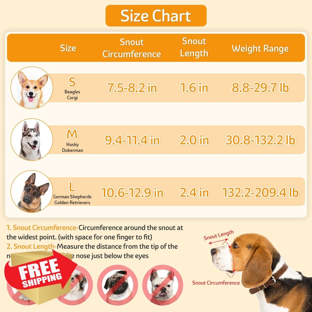 Coppthinktu Dog Muzzle Soft Mesh Breathable Adjustable for All Sizes