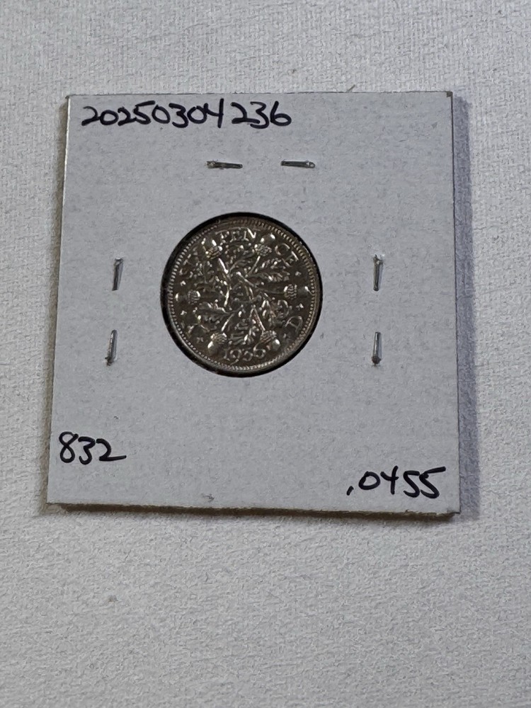 1936 Great Britain Silver 6 Pence