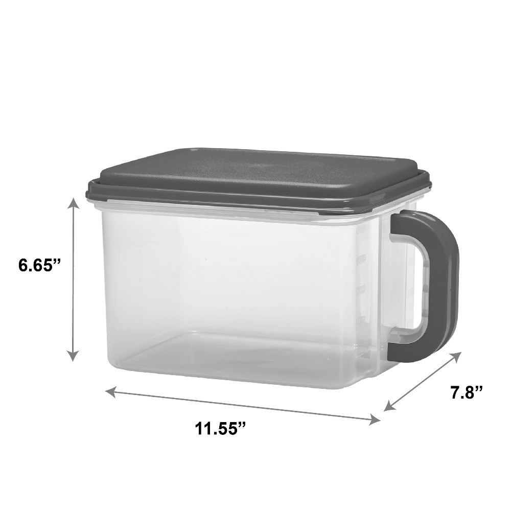 Medium Plastic Canister with Handle, 21 Cups, Gray Lid and Handle, Made for