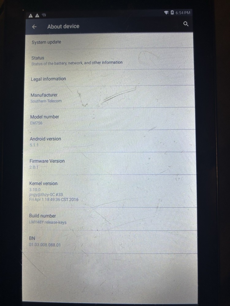 Emerson Android Tablet Model EM756 Tested Box Small