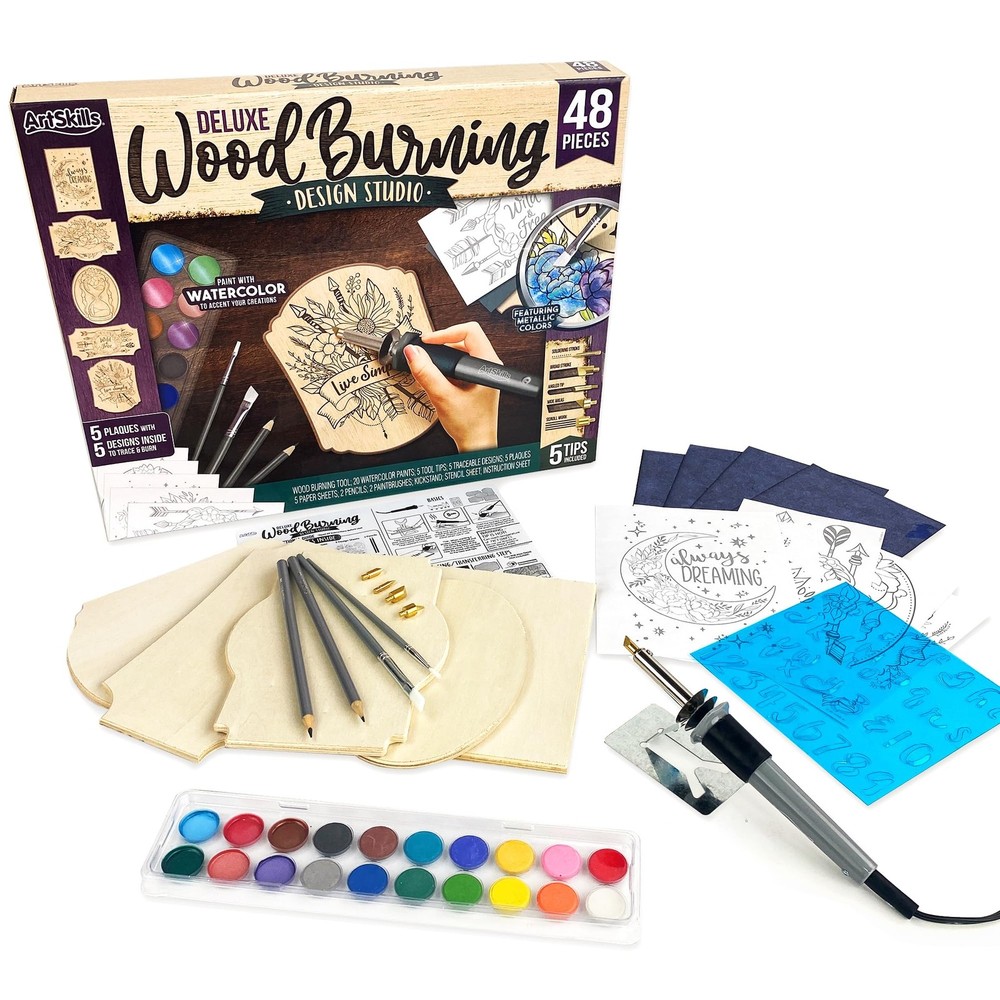 ArtSkills Wood Burning Kit for Beginners, Deluxe Beginner, Multi-color