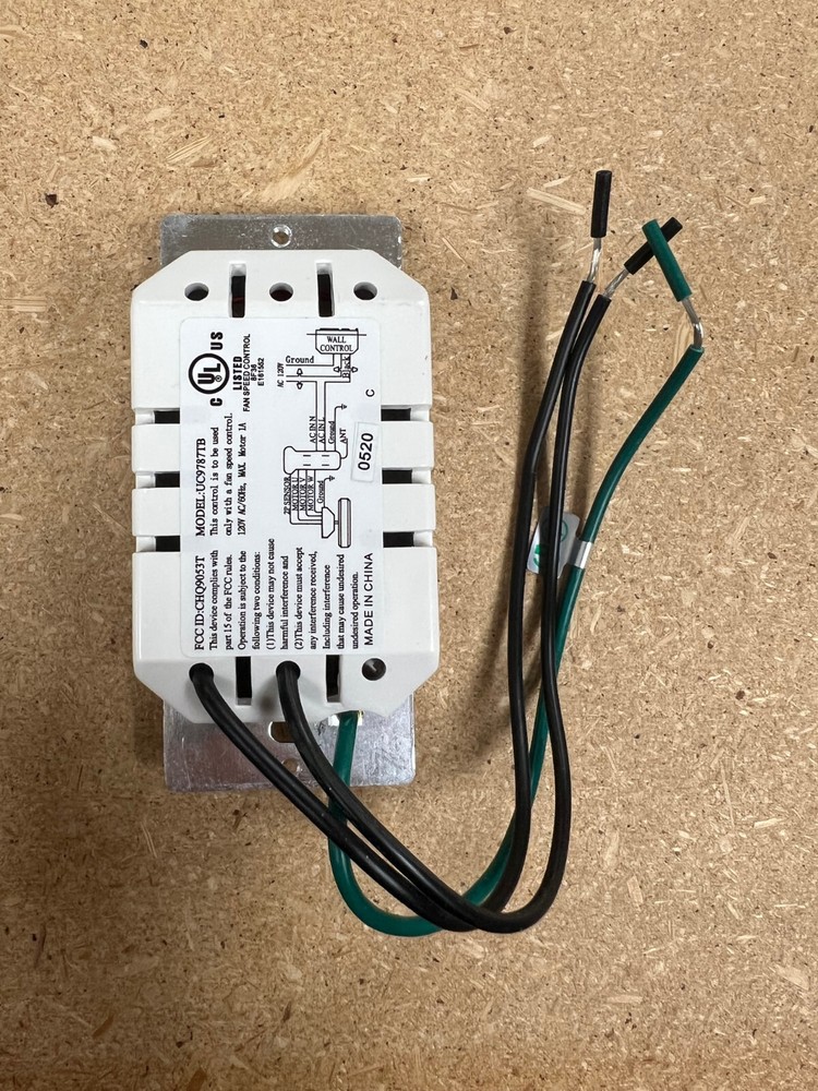 Hunter Ceiling Fan DC 6-Speed Replacement Wall Control Transmitter UC9787TB