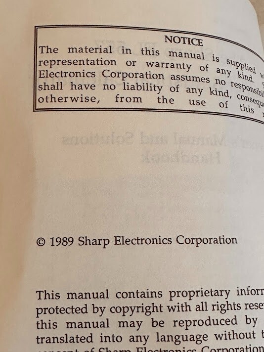 Sharp Electronics EL-557 Scientific Calculator Manual And Handbook 1989