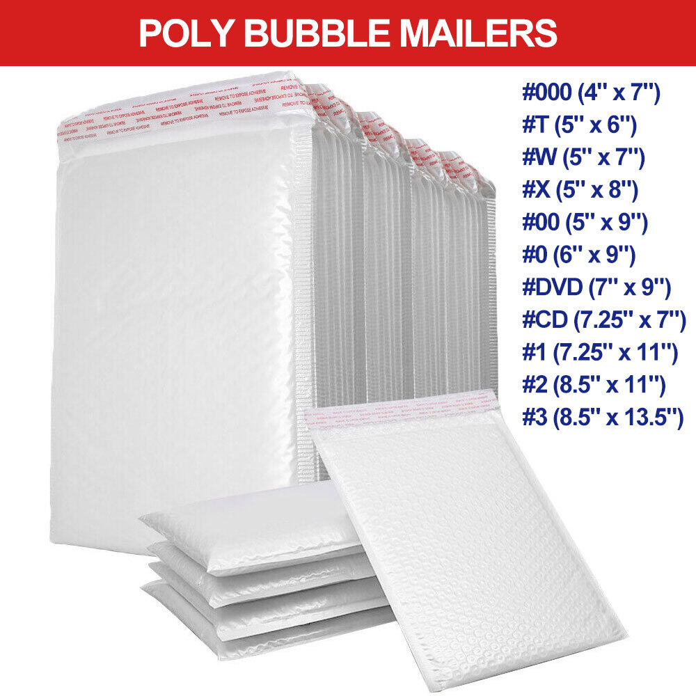 🔥 200PCs Thicken Poly Bubble Mailers 4 Layers Padded Envelopes Self Sealing US
