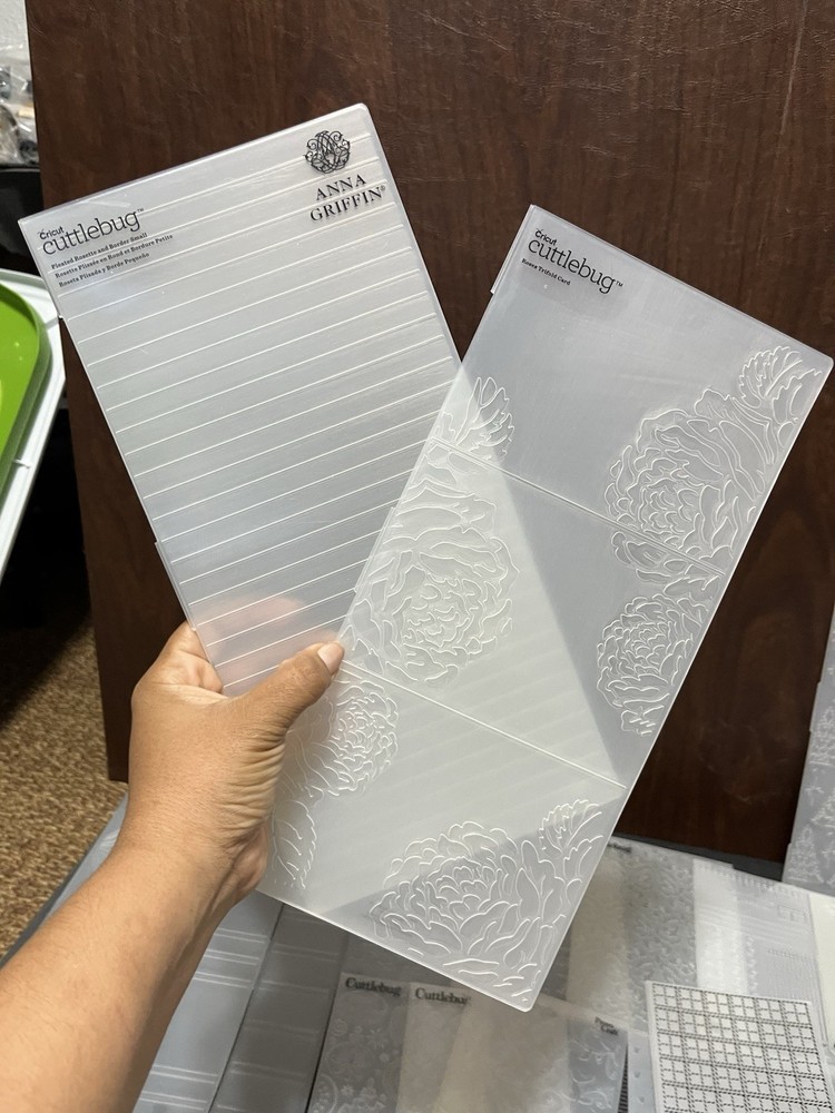 Embossing Folder Lot: Anna Griffin, Sizzix And More. Different Sizes