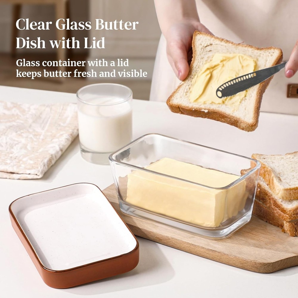 Stylish and Functional Butter Keeper with Ceramic Lid - Dishwasher Safe Elegance