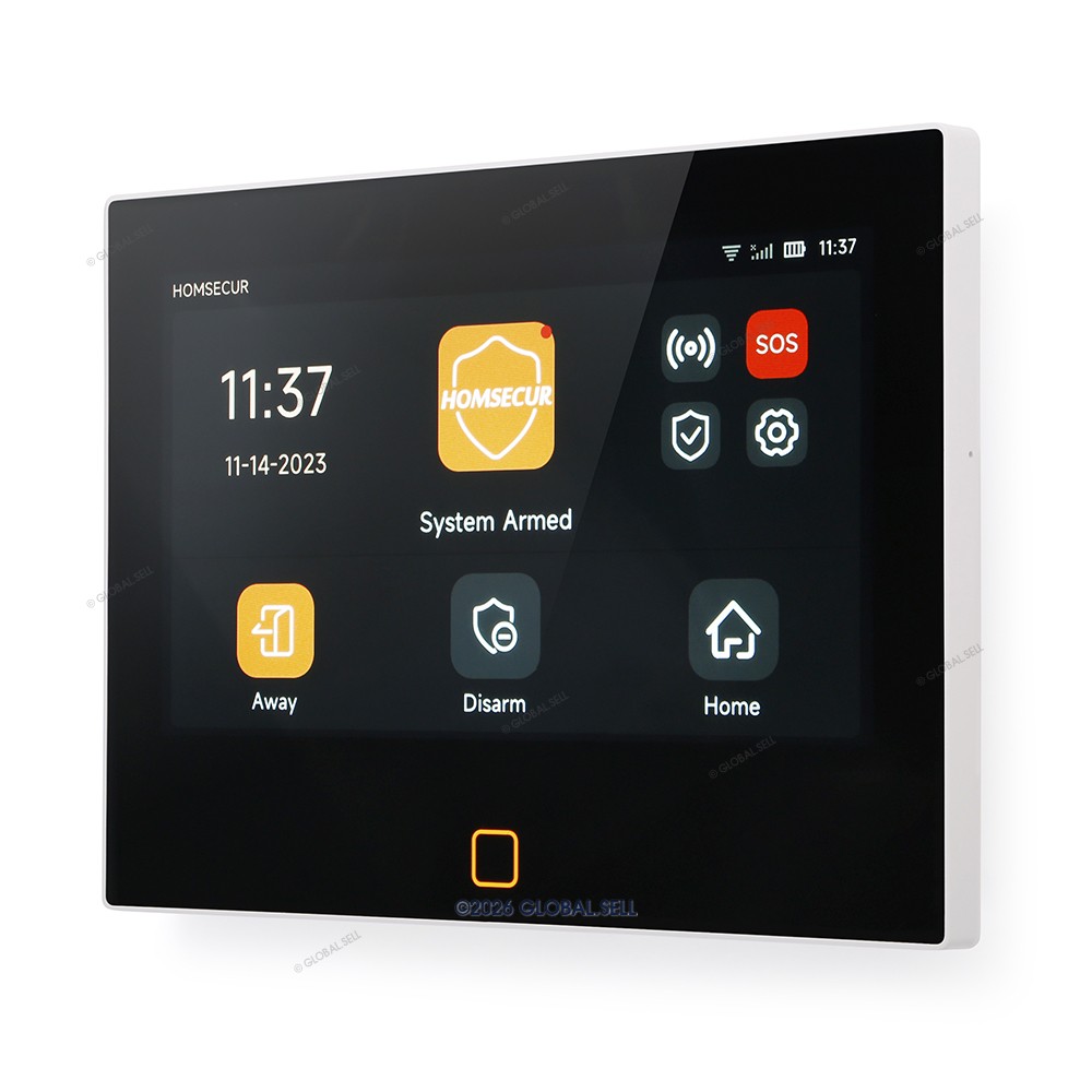 HOMSECUR WIFI 4G/2G Alarm System Set Touch Screen Control Panel For Smart Home