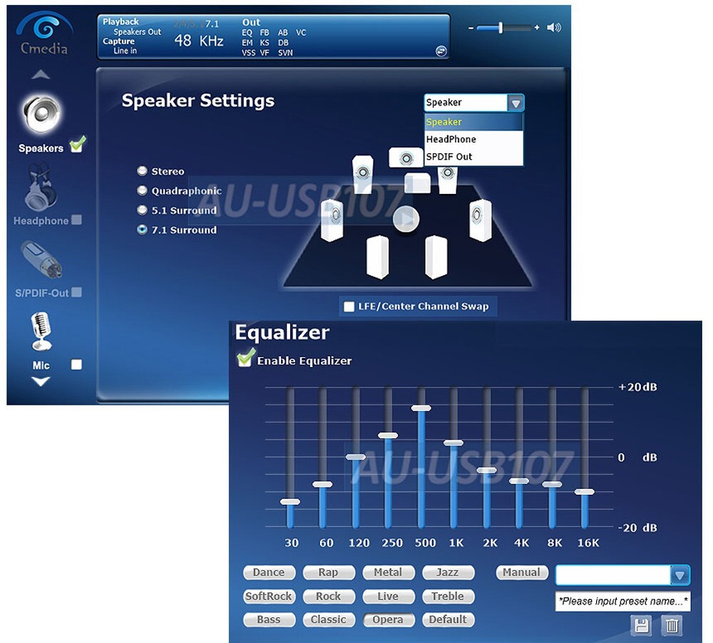 USB 6-Channel Surround Sound Card Adapter With Optical Audio Input Output