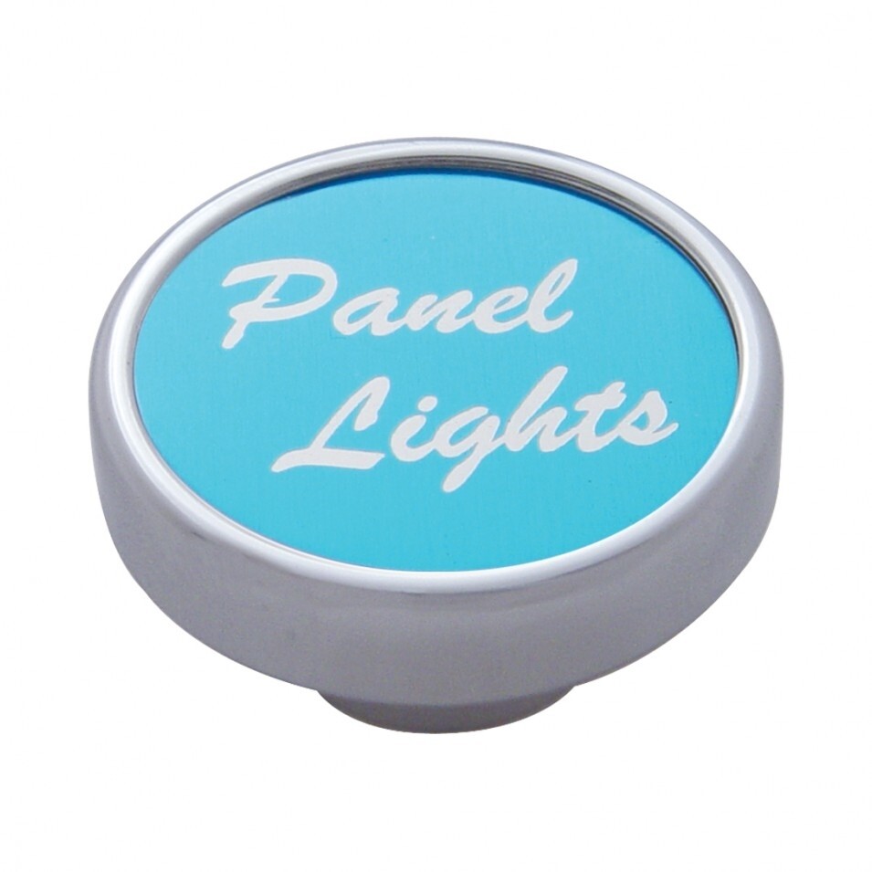 "Panel Lights" Dash Knob - Blue Aluminum Sticker