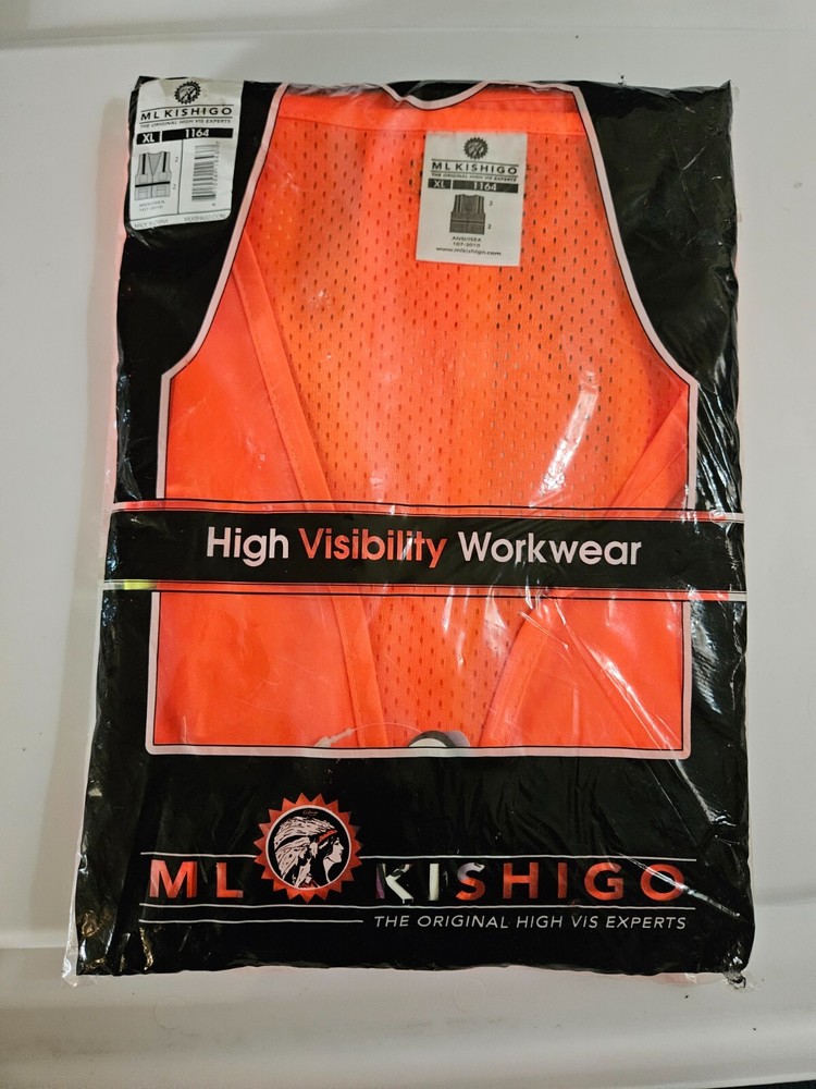Kishigo Solid Front with Mesh Back Unisex Reflective Safety Vest 1164, ANSI Type
