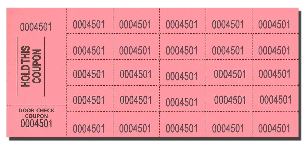 Auction Tickets - 500 Sheets - Red  by