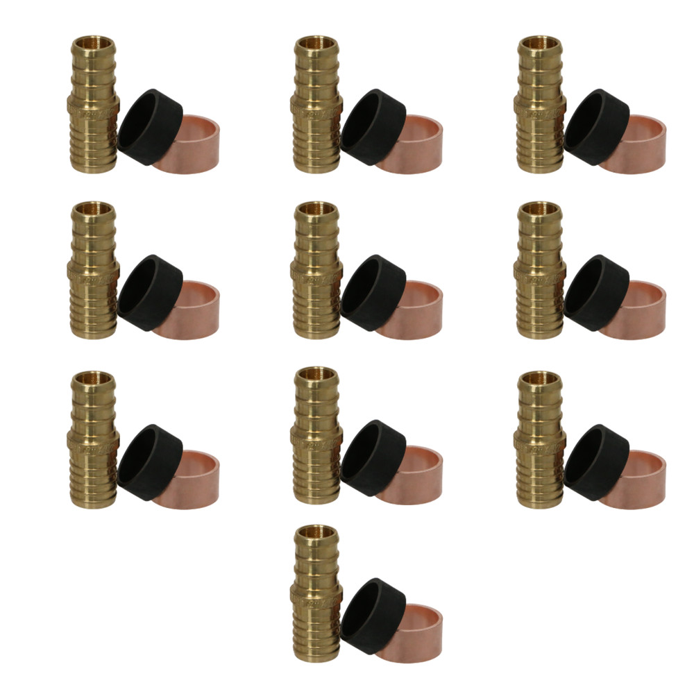 10 Pack 1/2" PEX X 1/2 PB (POLYBUTYLENE) SPLICIG REPAIR KIT COUPLING+RING