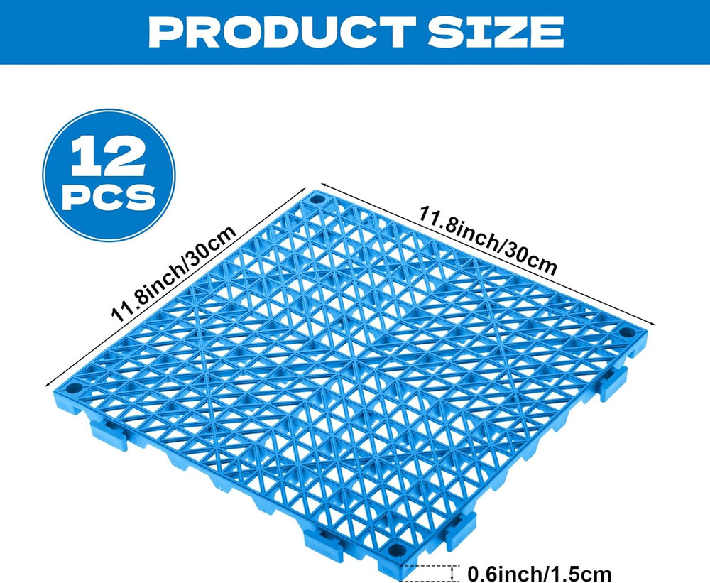 12-Pack Lightweight Nestable Plastic Pallets for Indoor/Outdoor Storage