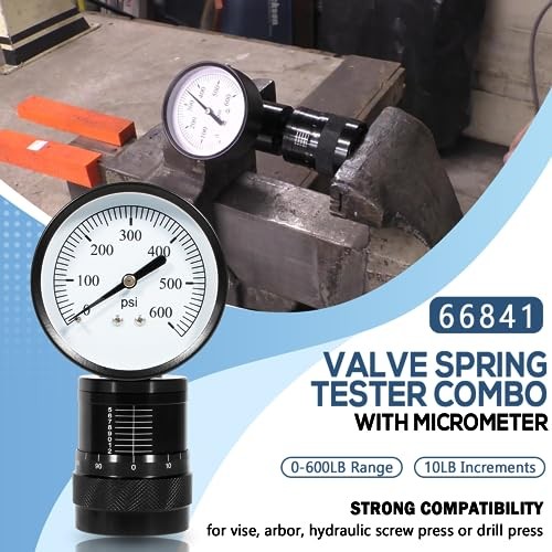 66841 Mini Valve Spring Tester and Measuring Combo with Micrometer Engine