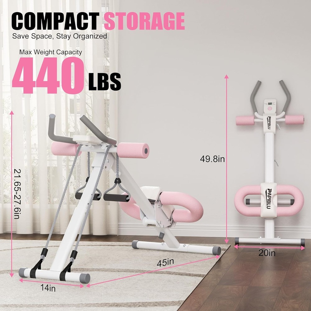 Abdominal Trainers - Adjustable Ab Trainer Machine, Foldable Abdominal Workout E