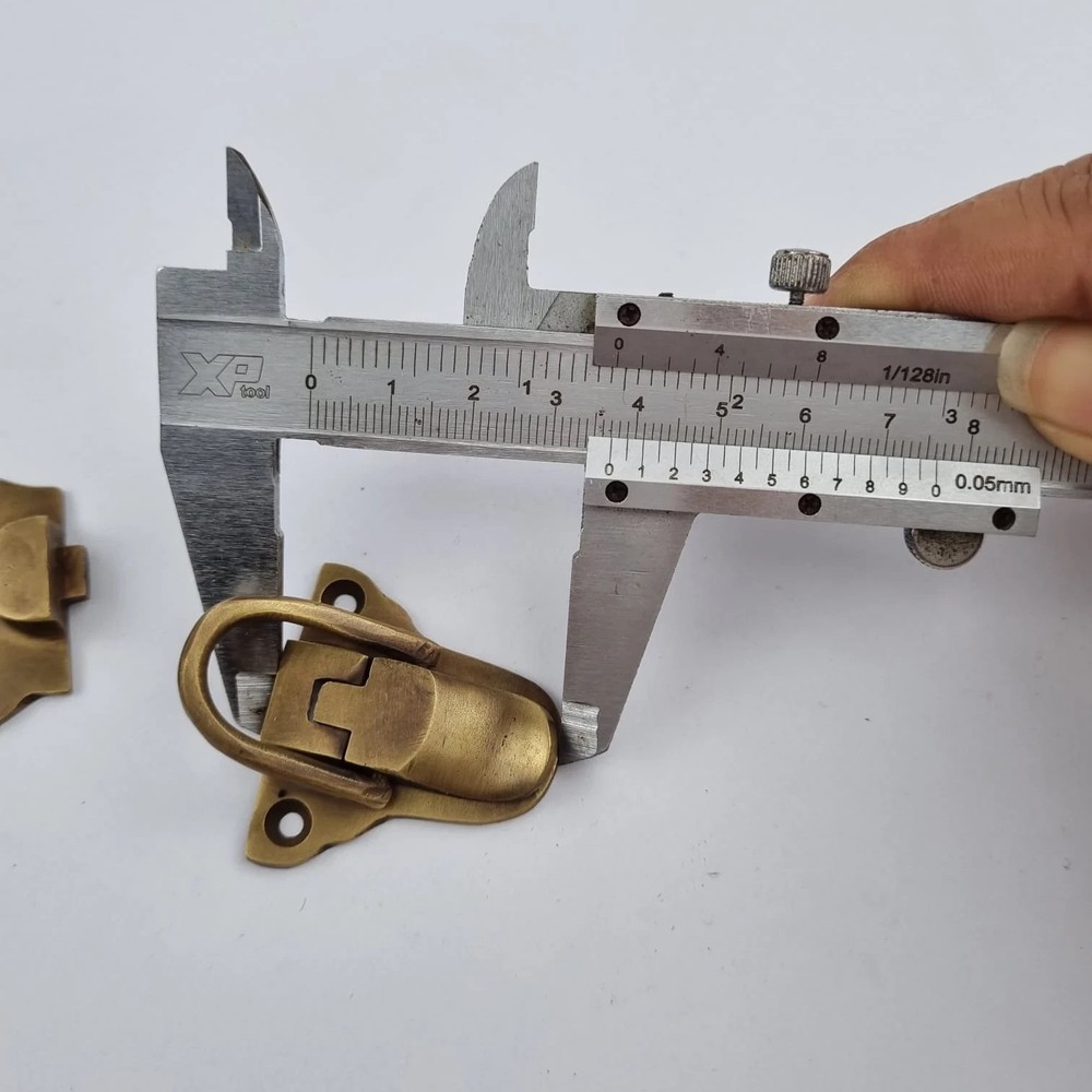2 solid brass small 2.1/2" Trunk Catch Hasp latch for Suitcase box old Style