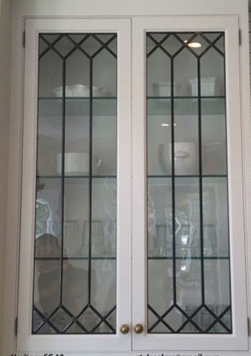 Heritage Lead glass Cabinet Kitchen door inserts