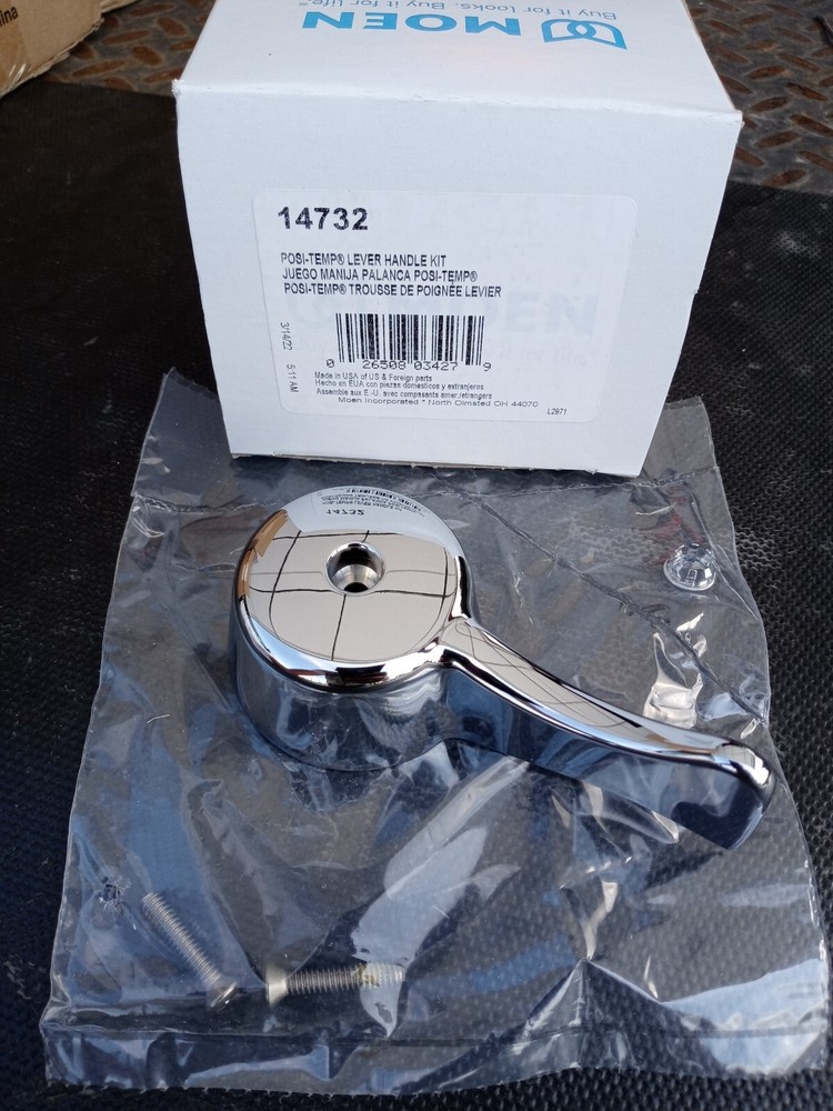 Moen 14732 Chrome Replacement Single Lever Handle Kit For Tub & Shower