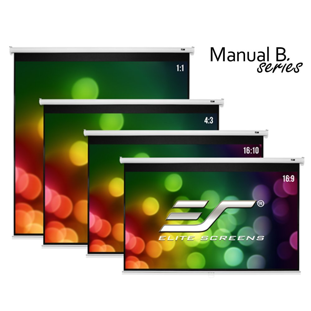 Elite Screens Manual B, 100-INCH 16:9, Manual Pull Down Projector Screen 4K /...